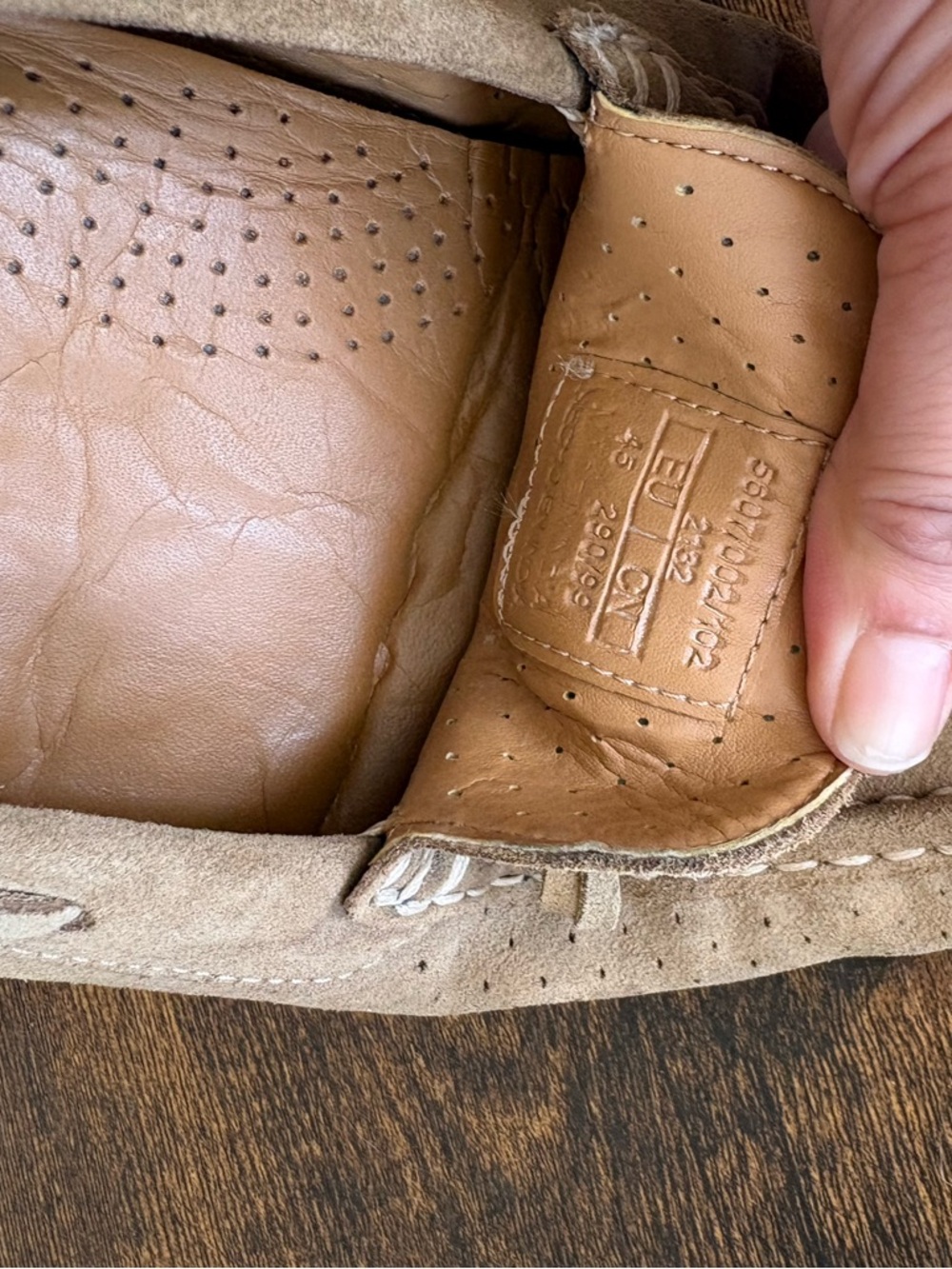 Zara Men’s Perforated Suede Tassel Loafers in Taupe - Picture 5 of 7